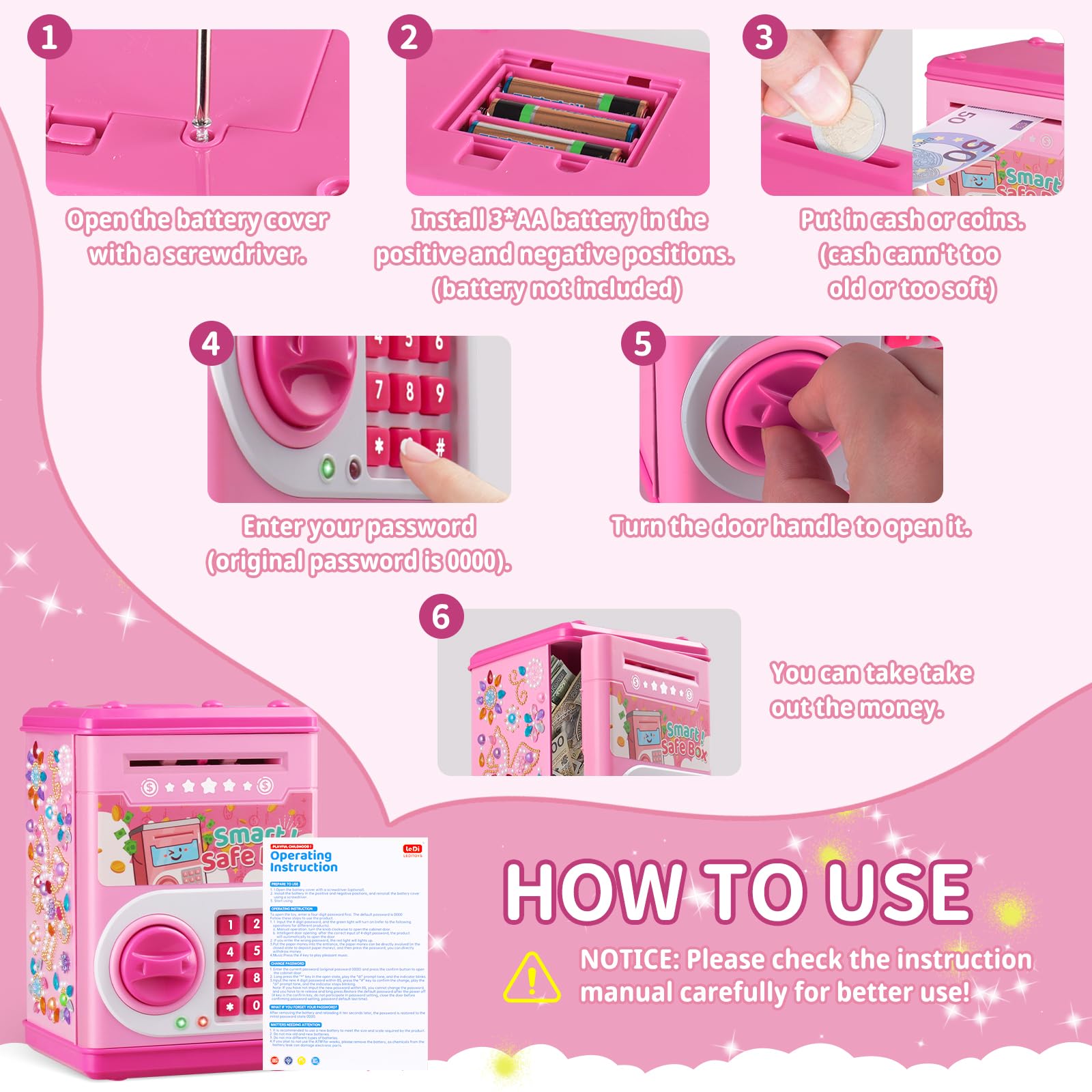 STOPKLAS Piggy Bank gift-ready packaging with accessories included.