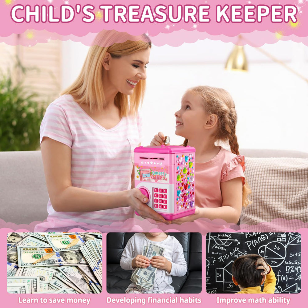 STOPKLAS Piggy Bank LED lights and sounds during a deposit.