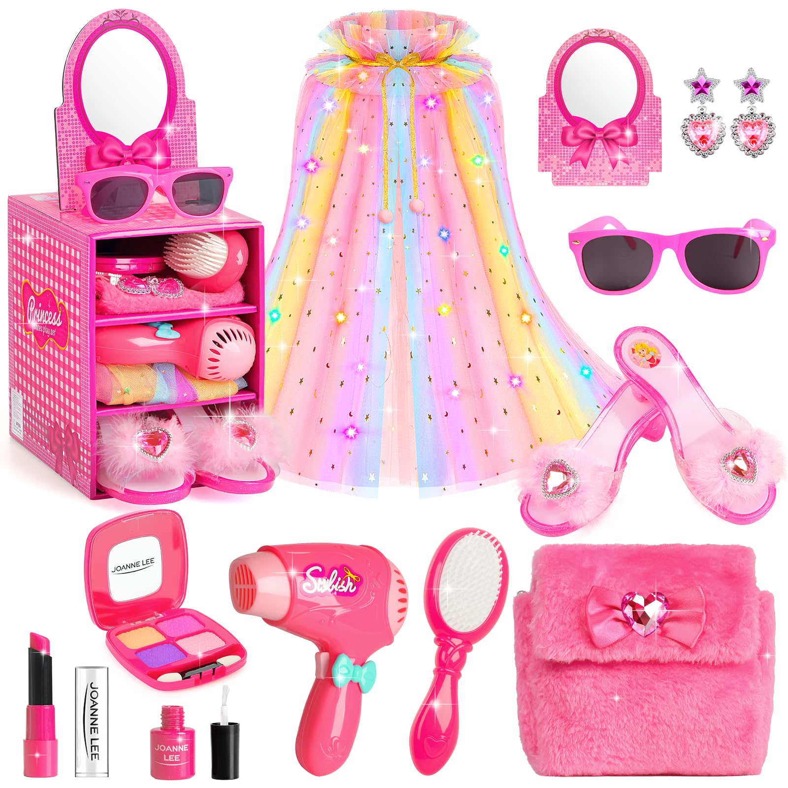 STOPKLAS Princess light-up cape shines during play for magical dress-up moments.