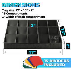 Storage Standard Card Sorting Tray open compartments for quick sorting access.