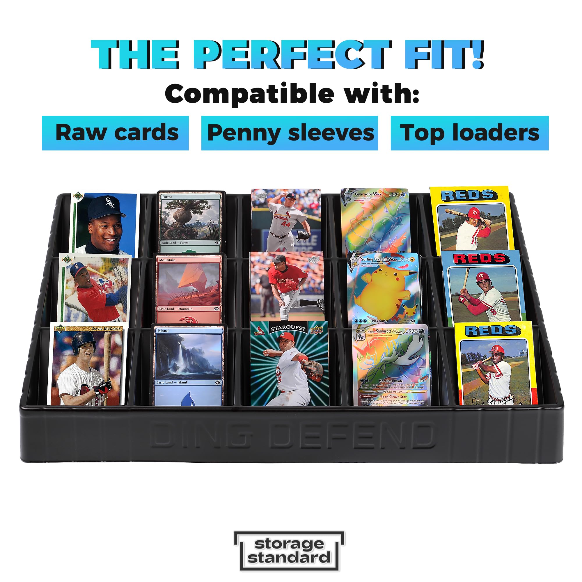 Storage Standard Card Sorting Tray with dividers inserted for precise organization.