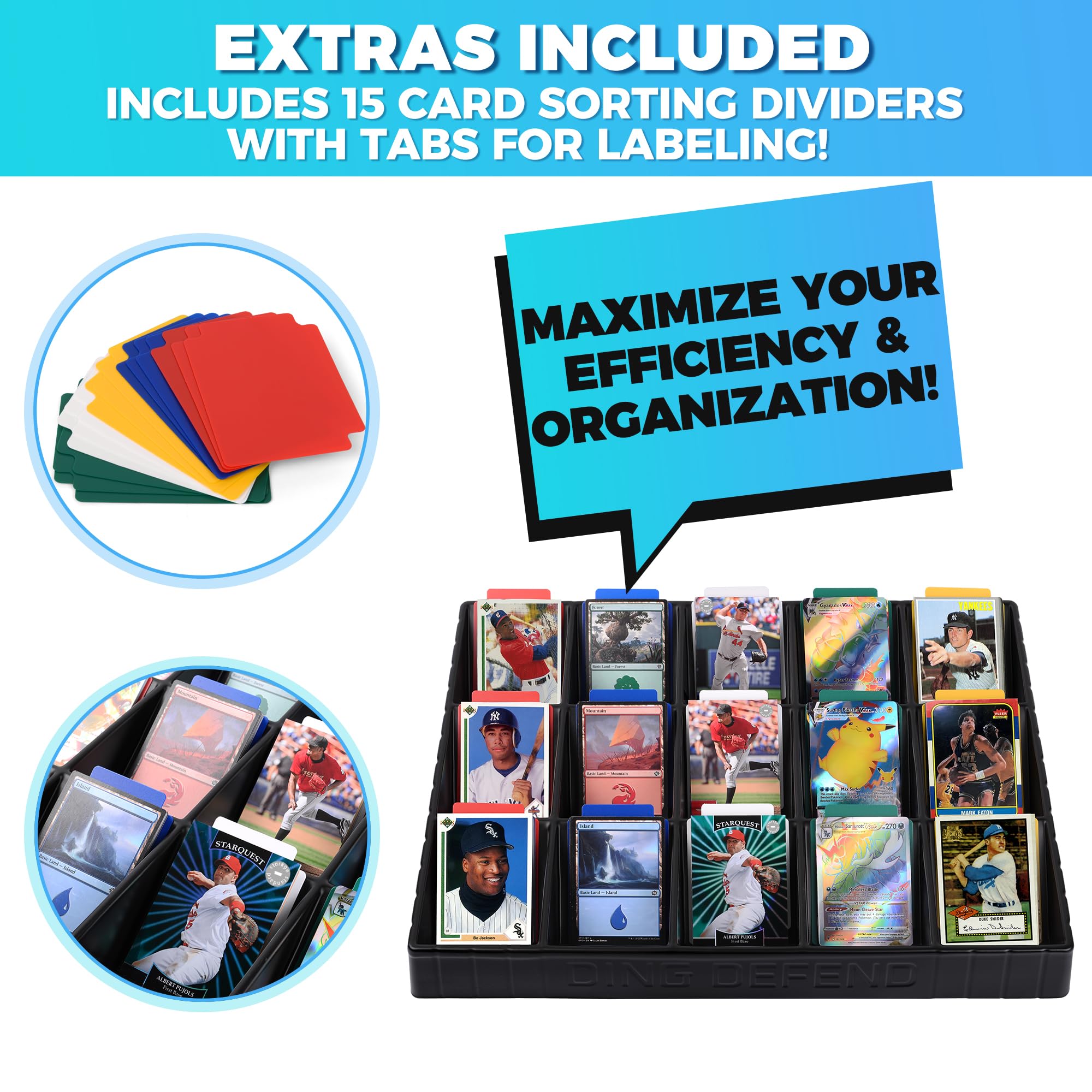 Storage Standard Card Sorting Tray stackable design saves space while expanding collection.