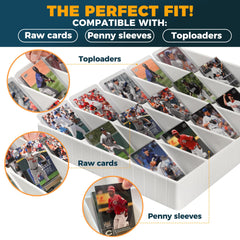 Storage Standard card tray supports toploader cards for secure storage during organization.
