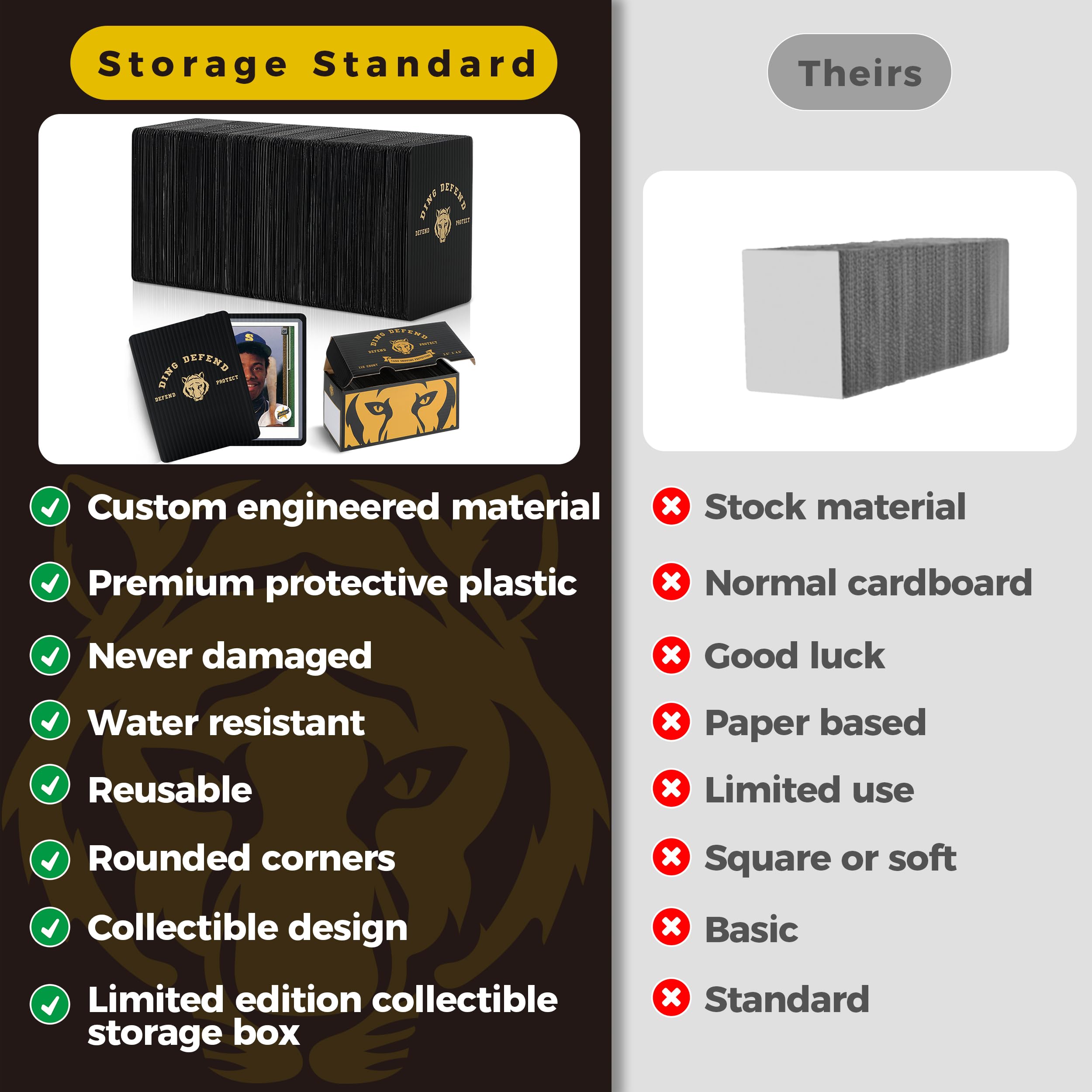 Water-resistant material helps keep cards dry during shipping and handling