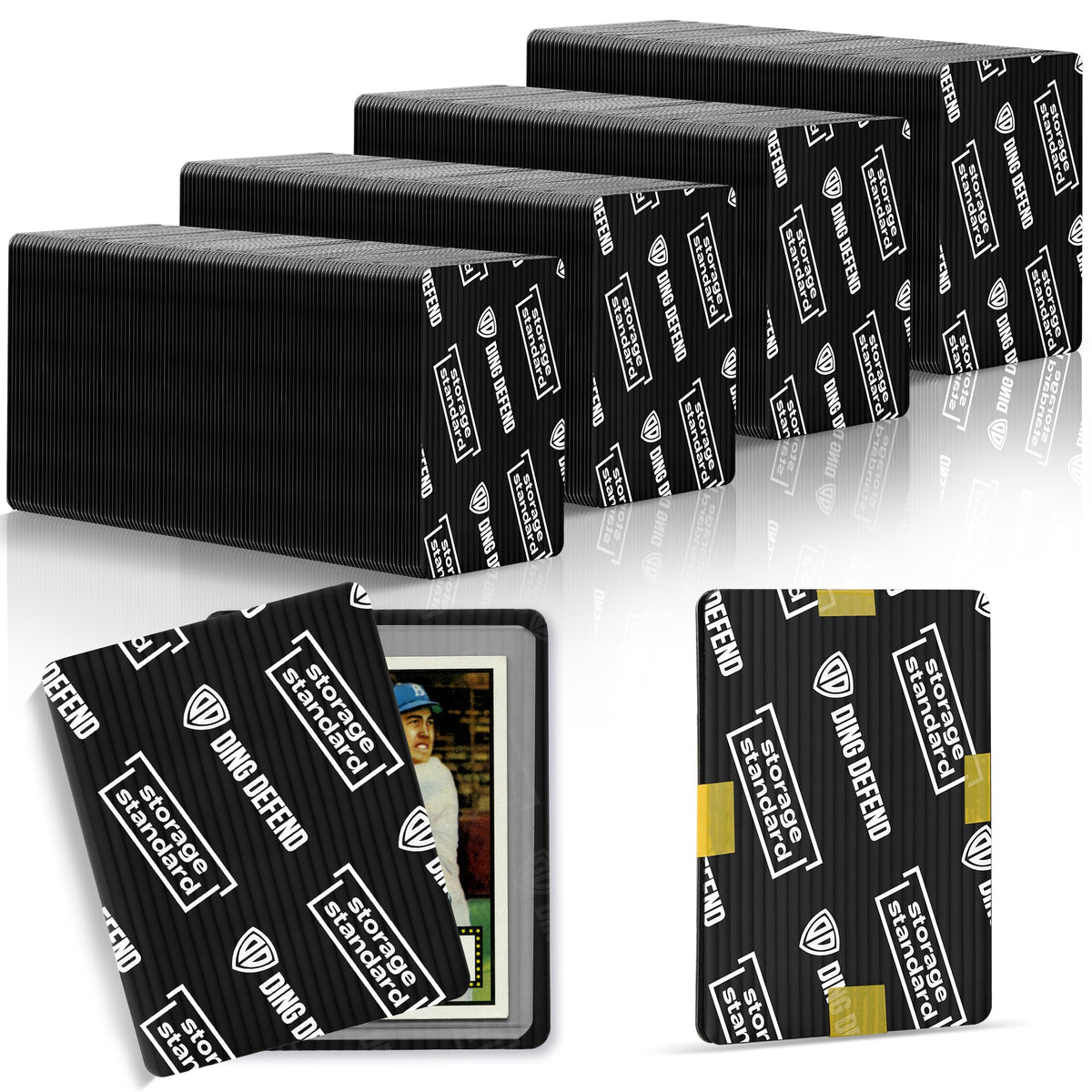 Storage Standard Ding Defend protector in black outer shell protects cards during shipping