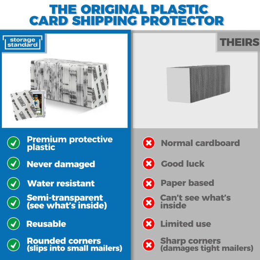 Ding Defense padded plastic sheets protect trading cards from damage during handling.