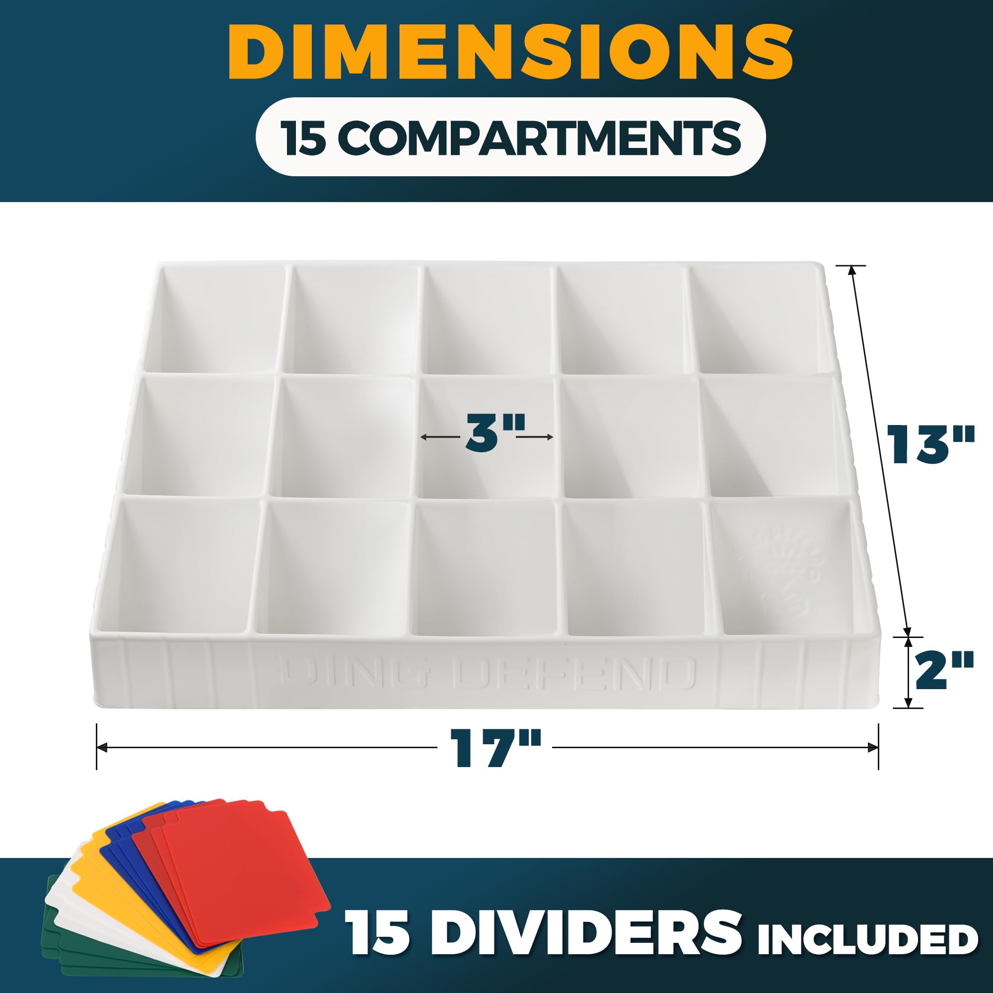 Storage Standard stackable tray illustrates vertical storage to maximize space.