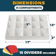 Storage Standard stackable tray illustrates vertical storage to maximize space.