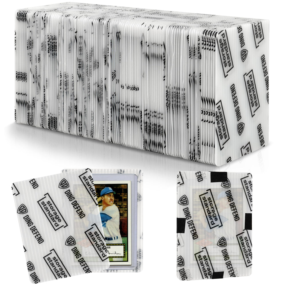 Storage Standard trading card protectors 110-pack with padded plastic shielding for safe shipping.