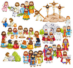 Story Time Felts Easter Deluxe Jesus washing feet figure for hands-on learning