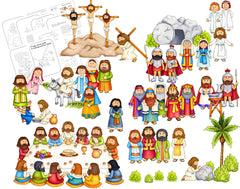 Story Time Felts Easter Deluxe Triumphant Entry figure for Palm Sunday storytelling