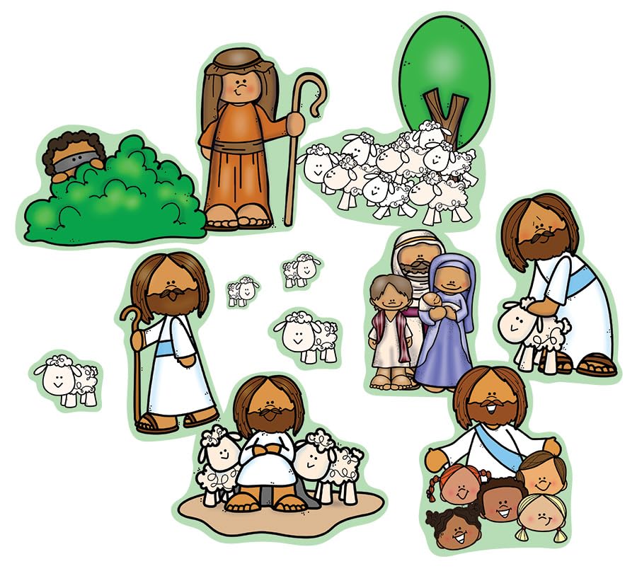 Story Time Felts Jesus the Good Shepherd figures for engaging Bible storytelling.