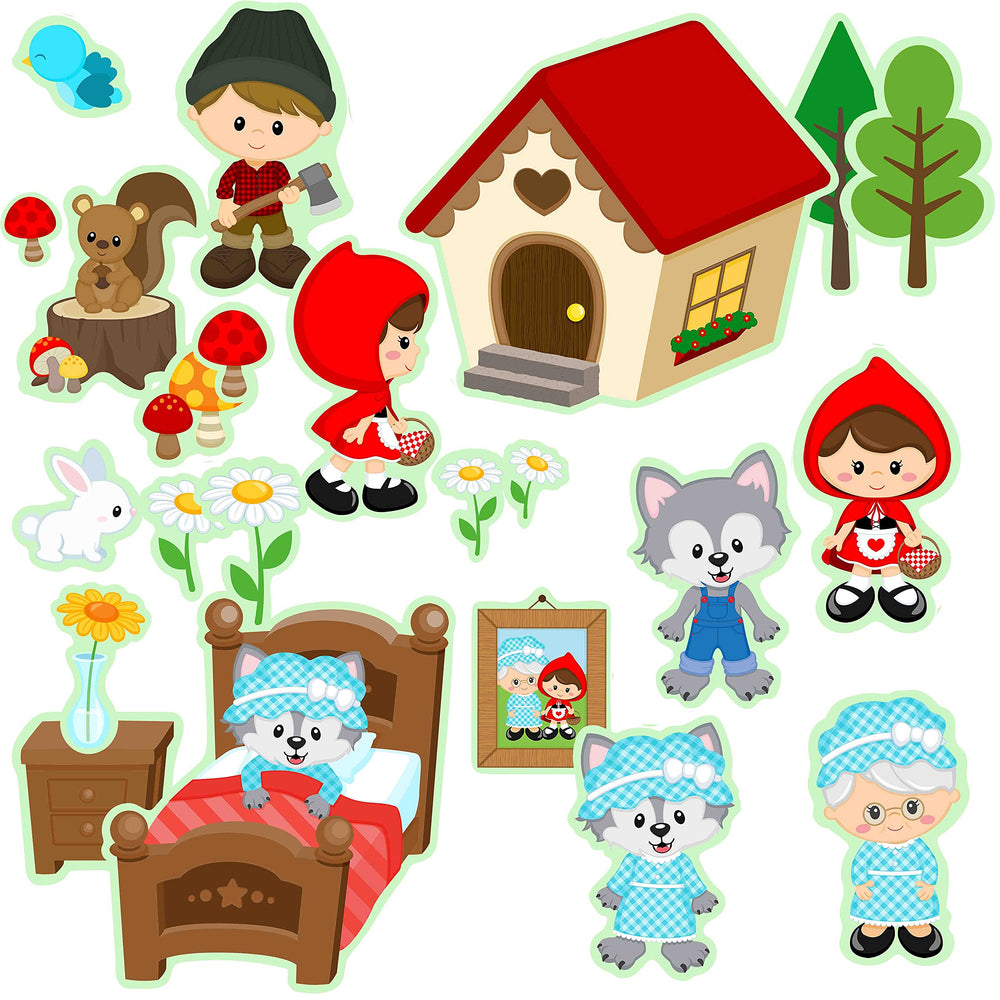 Story Time Felts Little Red Riding Hood figures pre-cut for quick storytelling on felt boards.