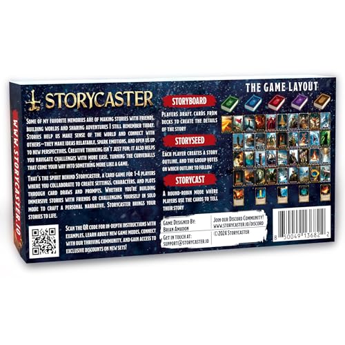 Storycaster Fantasy I Starter Deck cards with vivid prompts for collaboration.