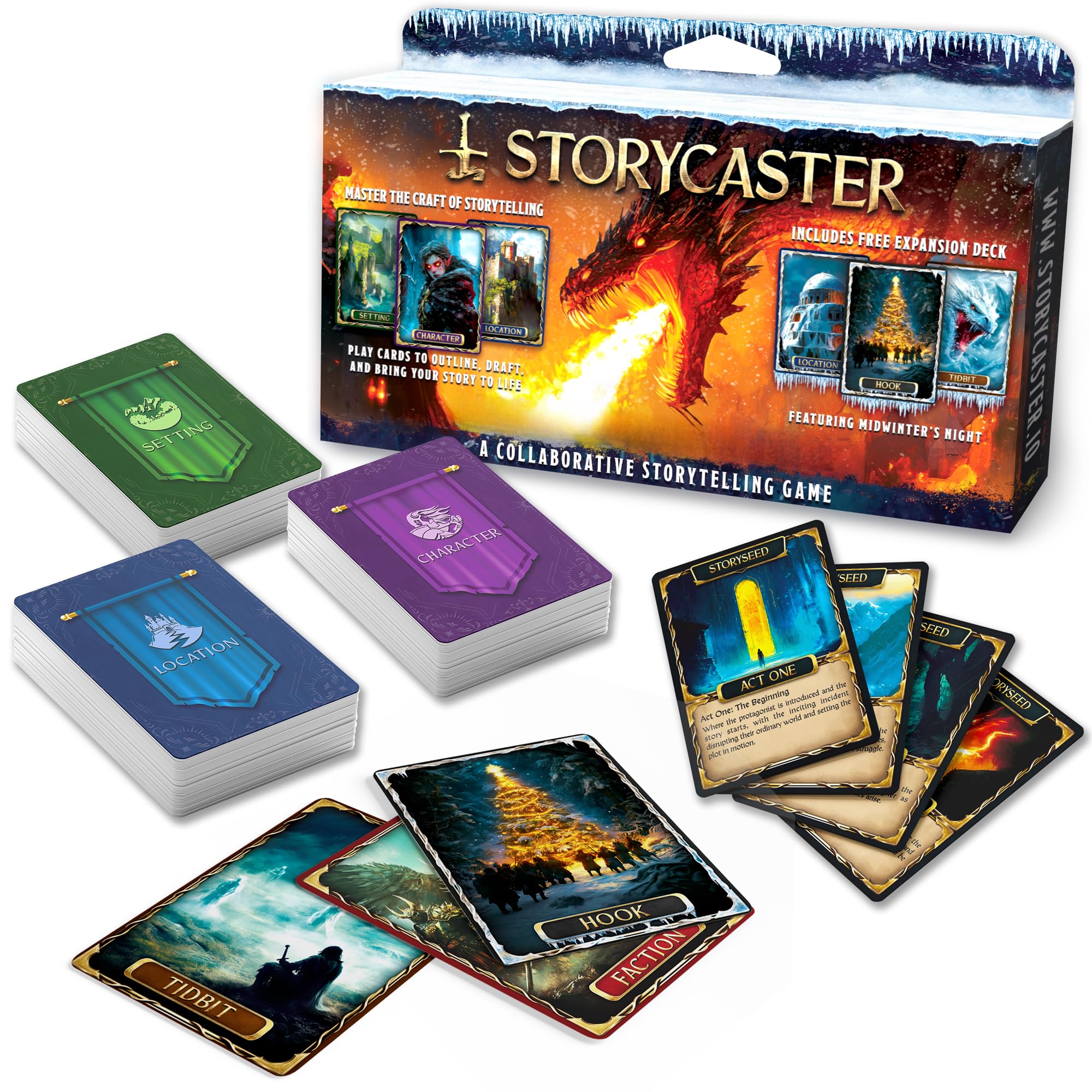 Storycaster Midwinter Nights Expansion Pack cover adds seasonal mood and prompts.