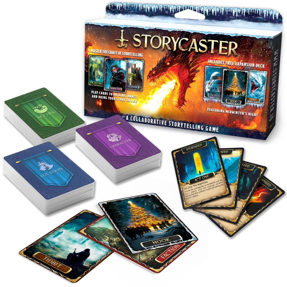 Storycaster Midwinter Nights Expansion Pack cover adds seasonal mood and prompts.