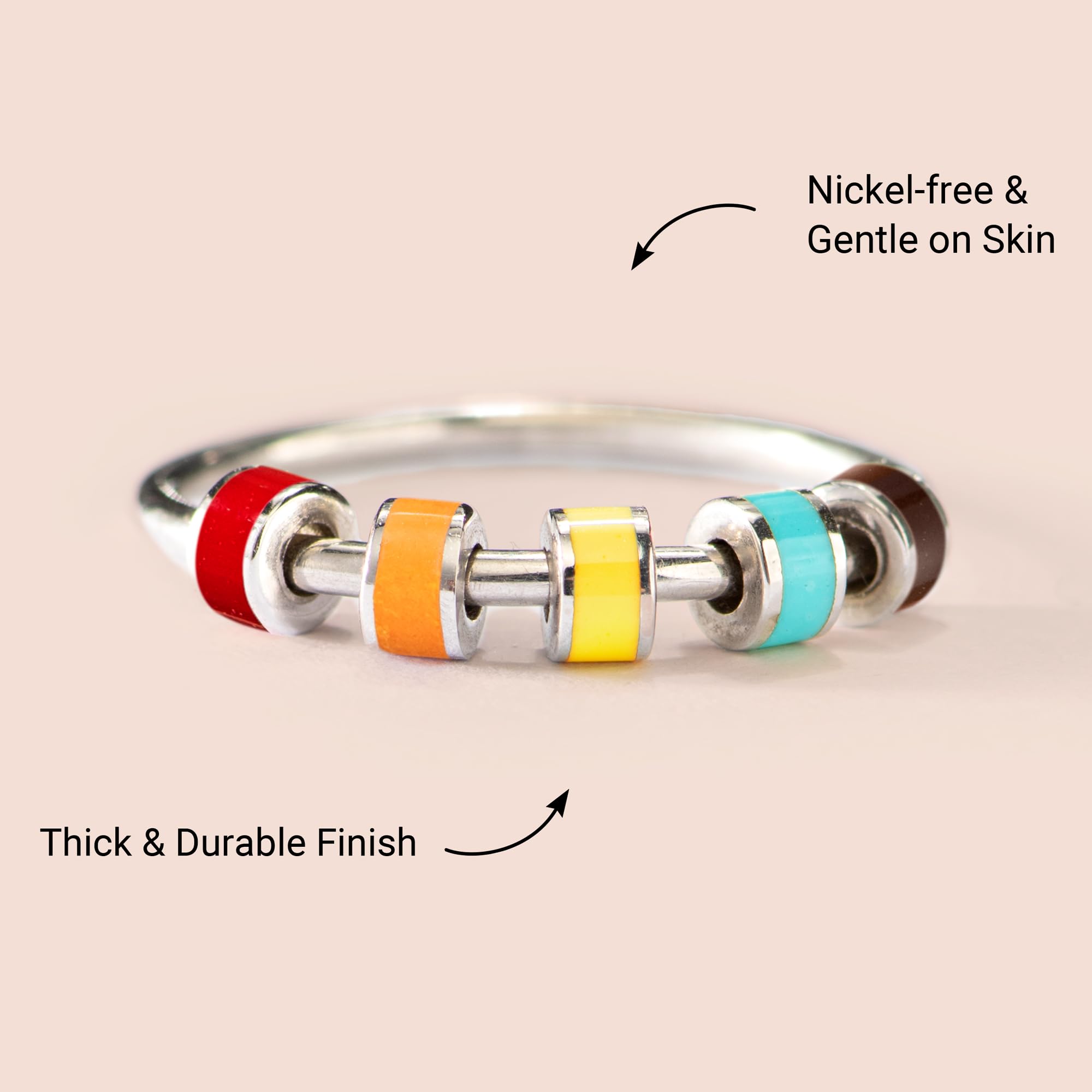 StoryJewellery fidget ring worn on hand for daily calm moments