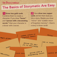 The Storymatic Classic character and complication cards inspire dynamic plots and engaging storytelling.