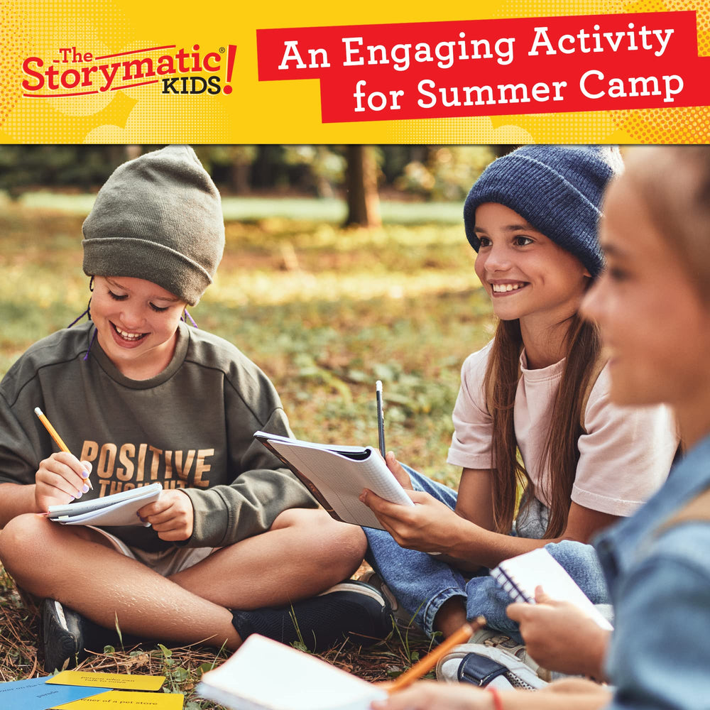 Storymatic Kids booklet prompts facilitate guided storytelling sessions.