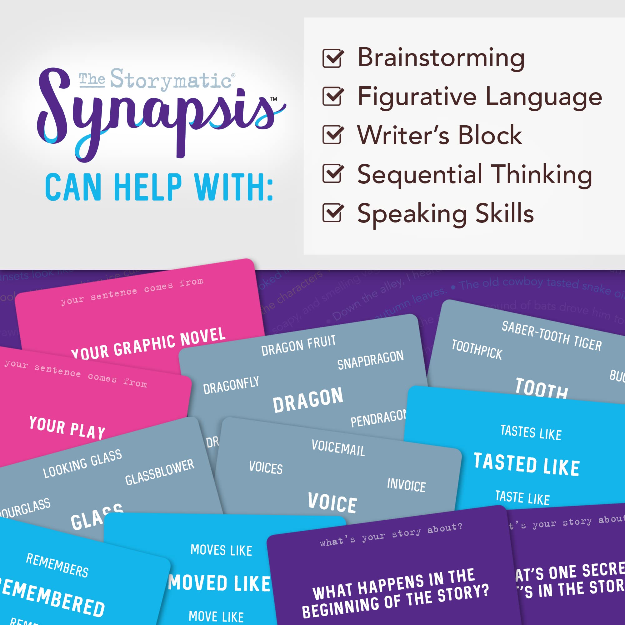 Storymatic Synapsis family game night features a playful storytelling challenge