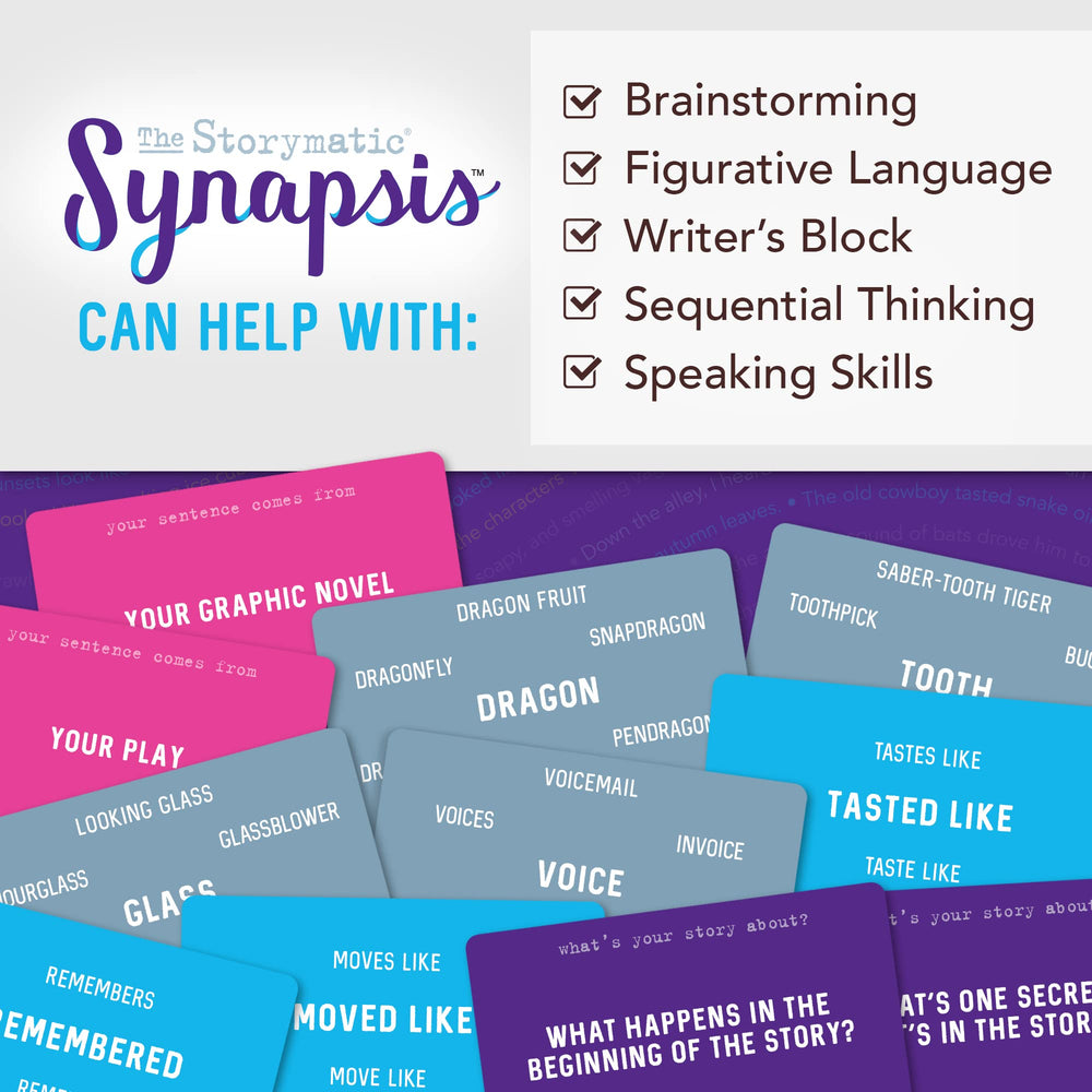 Storymatic Synapsis family game night features a playful storytelling challenge