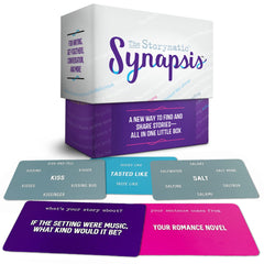 Storymatic Synapsis prompt cards spread inspires group storytelling and brainstorming