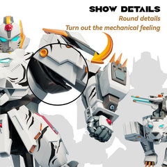 STOULKD kids playing with transforming robot toy white