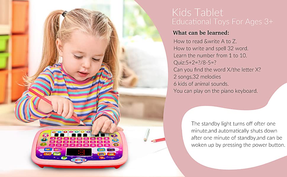 STOULKD Kid Tablet auto-shutdown saves battery during play.