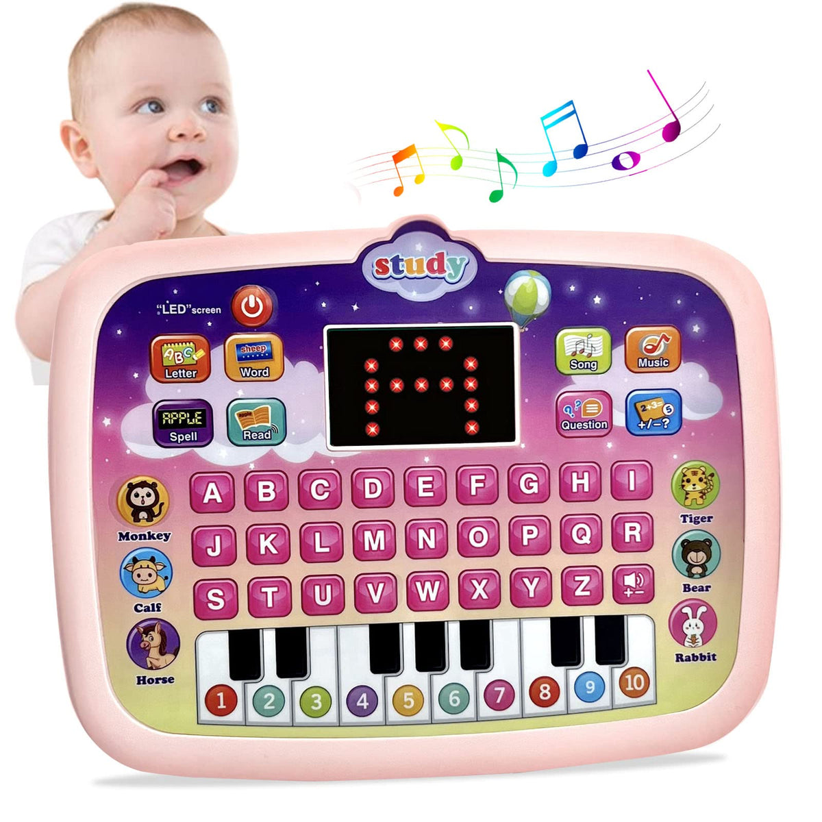 STOULKD Kid Tablet color-changing interface supports engaging early learning routines.