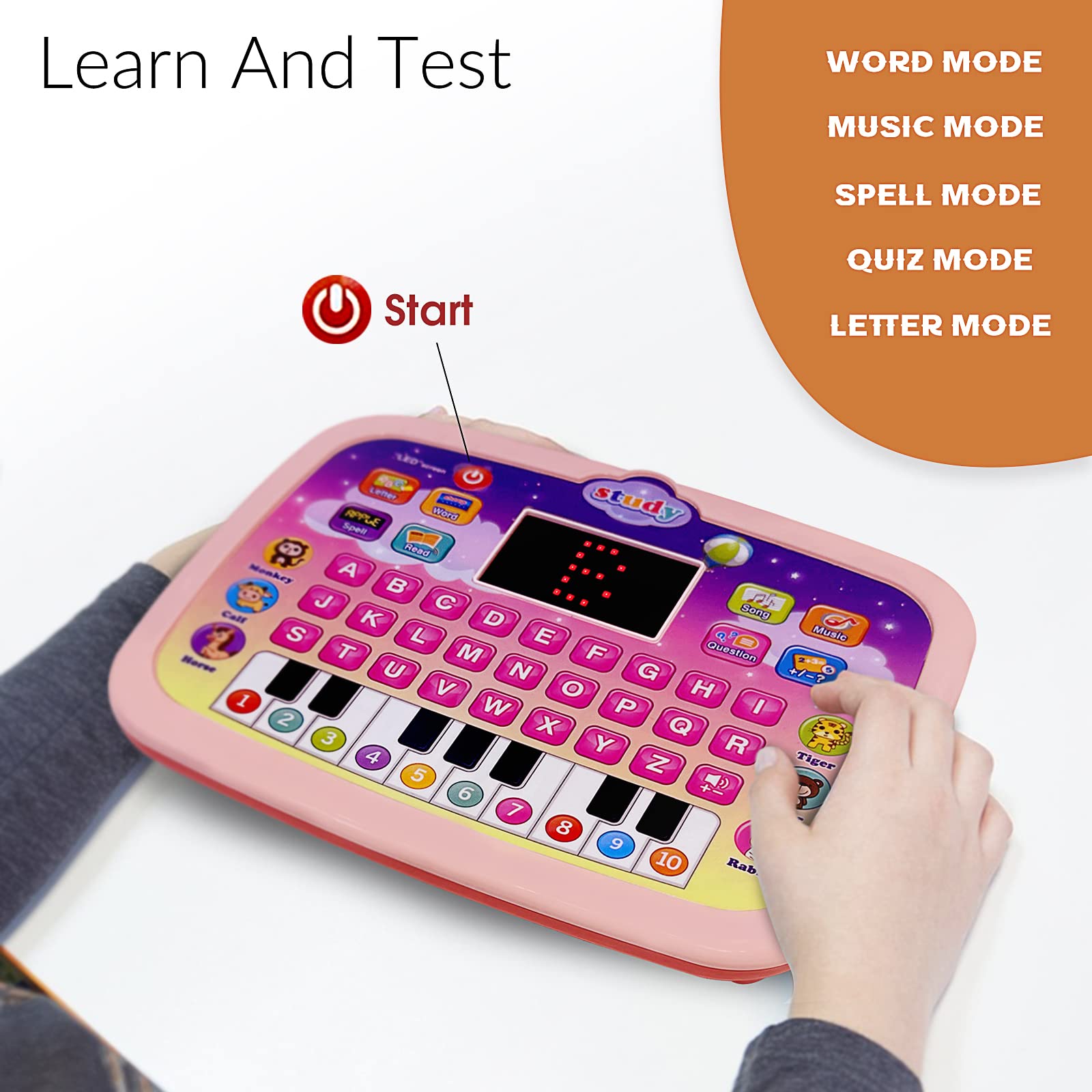 STOULKD Kid Tablet learning patterns promote involvement while practicing skills.