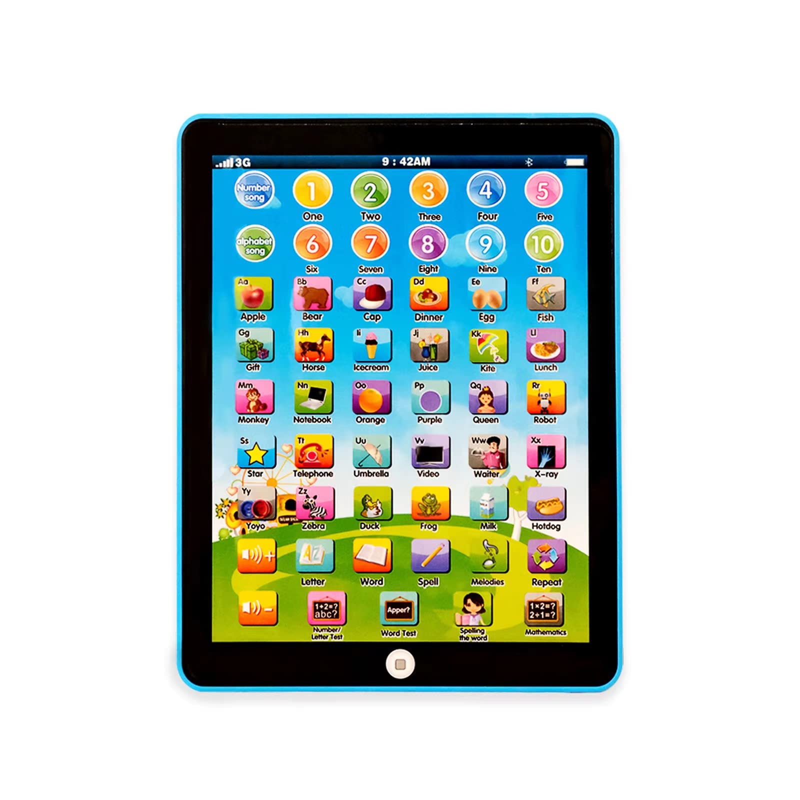 STOULKD Kids Tablet front view for compact, on-the-go learning.
