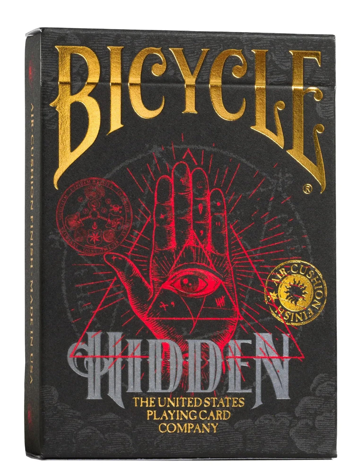 Straight Poker Supplies Bicycle Hidden deck back design with secret society symbols