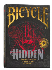 Straight Poker Supplies Bicycle Hidden deck back design with secret society symbols