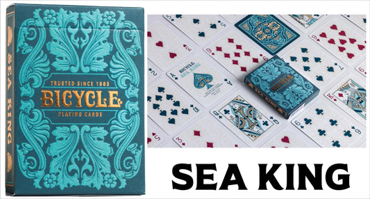 Straight Poker Supplies Sea King deck on foil finish enhances visibility during play