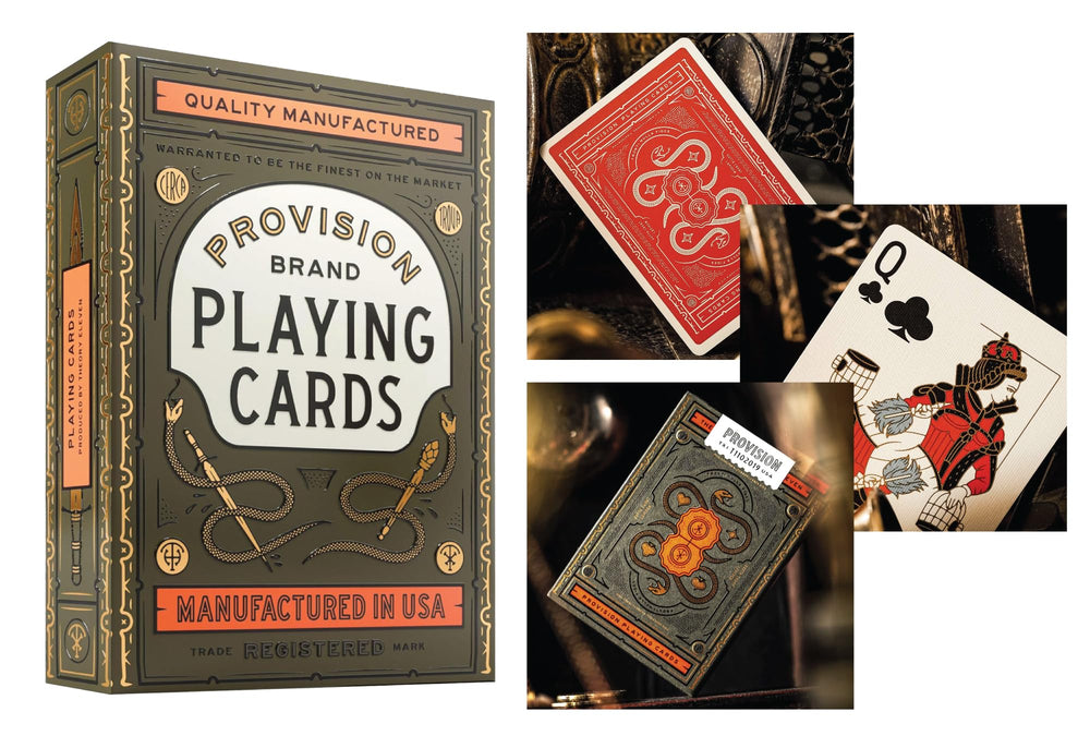 Straight Poker Supplies Theory11 Provision deck—premium stock with collectible presentation.