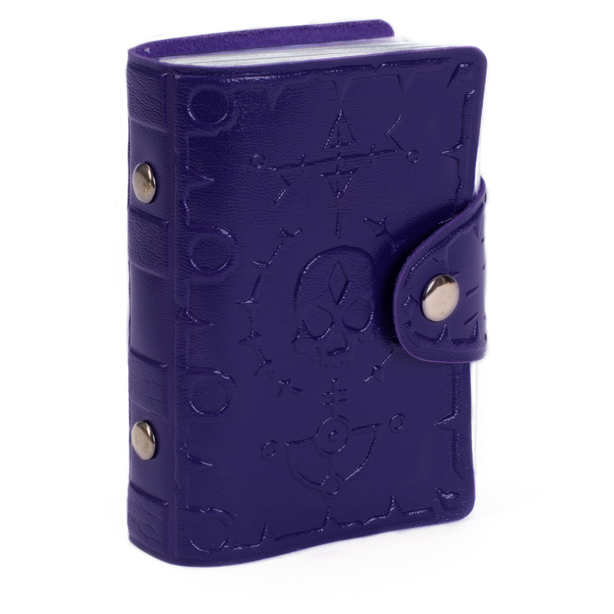 Stratagem Pocket Compendium spellbook holder open showing 26-page spellbook.