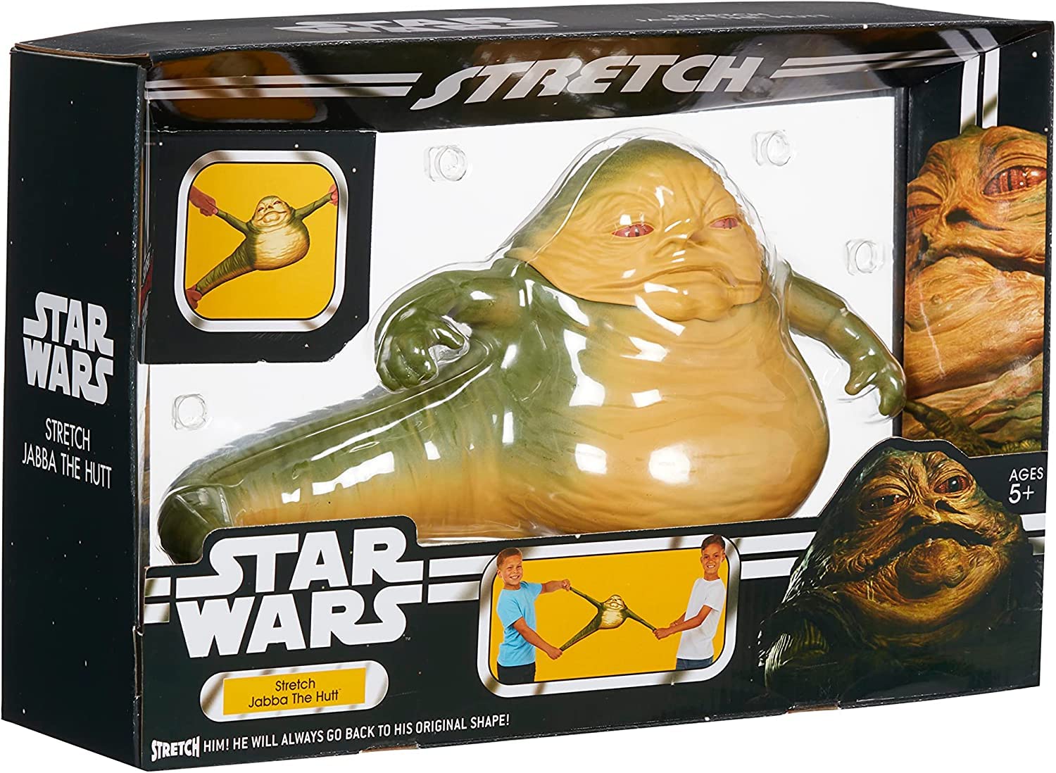 Stretch Armstrong Jabba the Hutt 12-inch toy designed for collectors and kids.