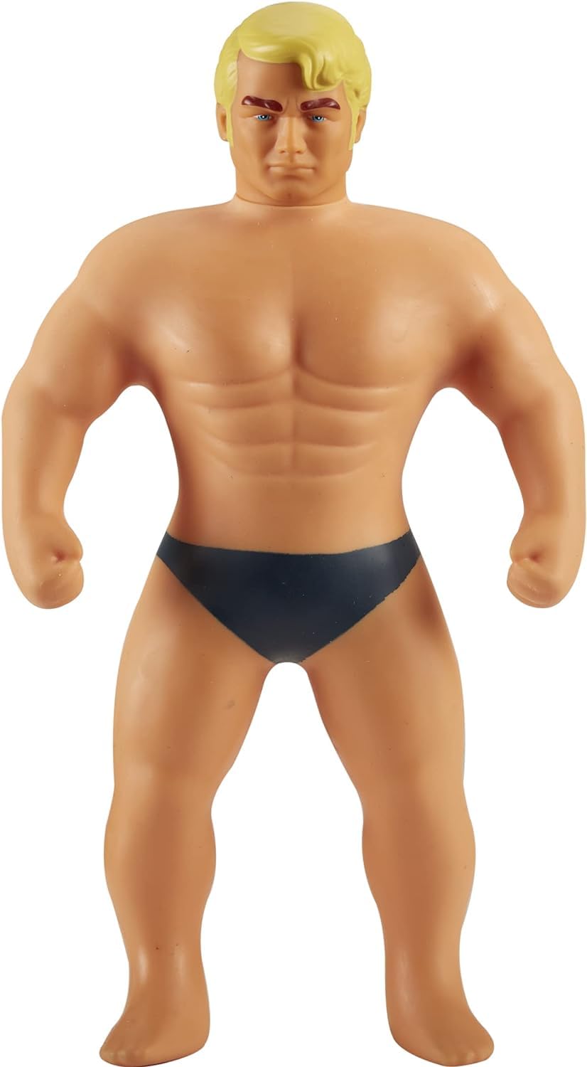 STRETCH ARMSTRONG original giant toy bent into shapes for imaginative play.