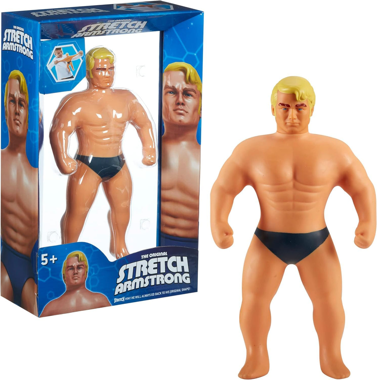 STRETCH ARMSTRONG original giant toy in full display showing retro look and stretchable fun.