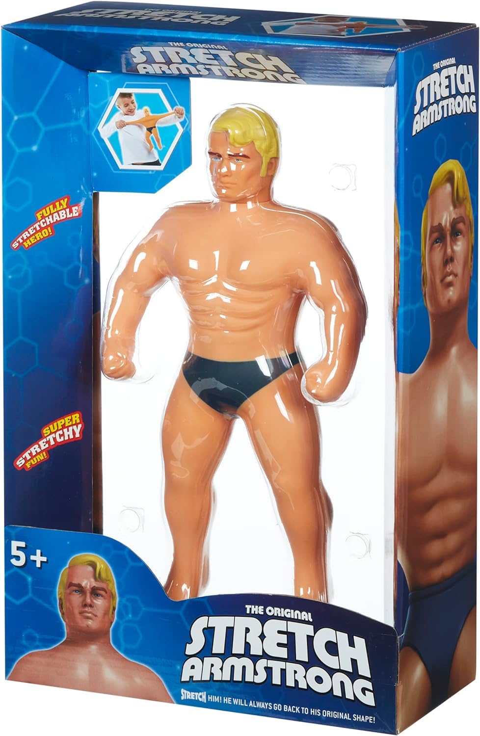 STRETCH ARMSTRONG original giant toy stretching multiple times for endless fun.