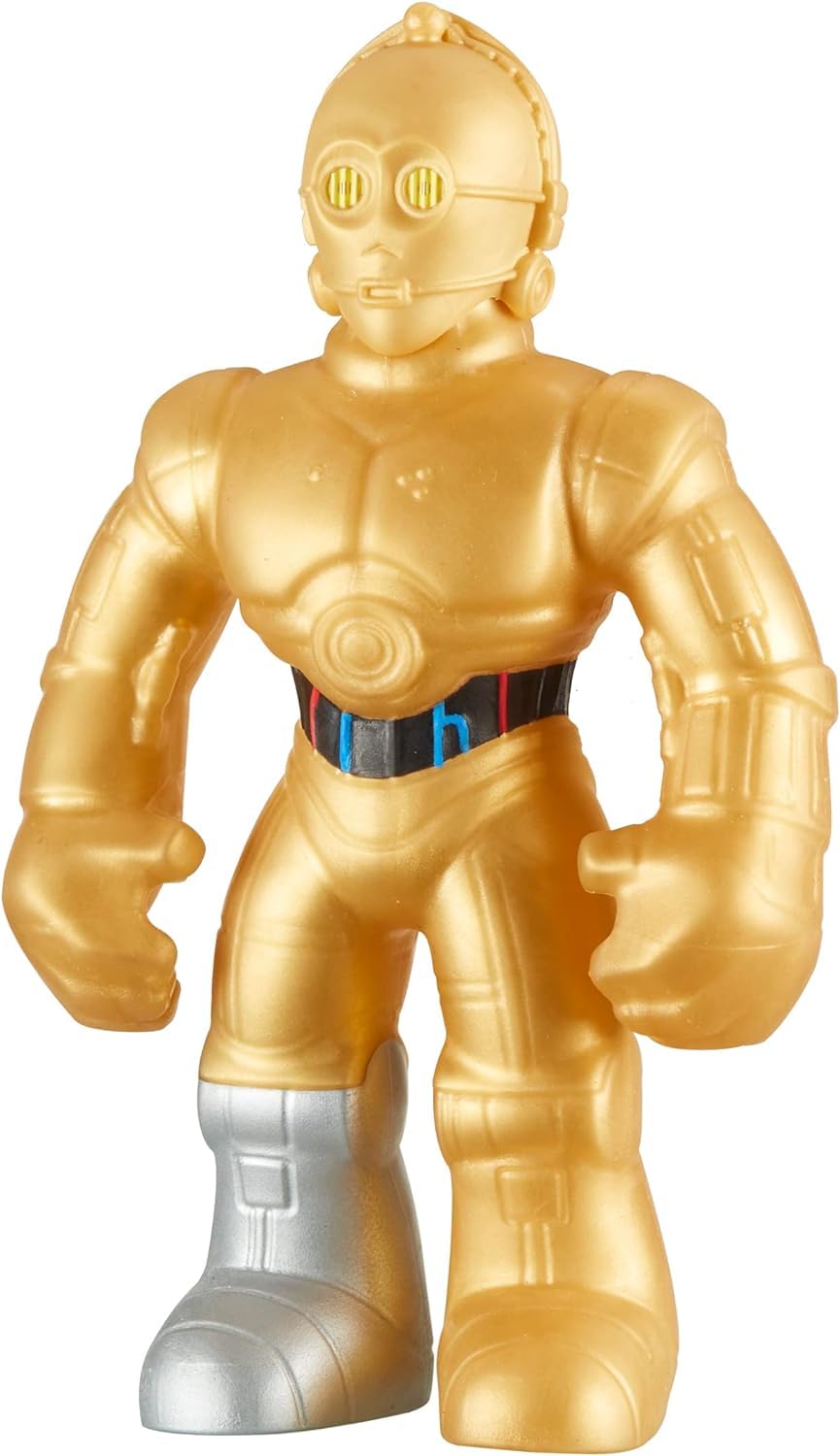 STRETCH ARMSTRONG C-3PO close-up material detail highlights durable stretch fabric.