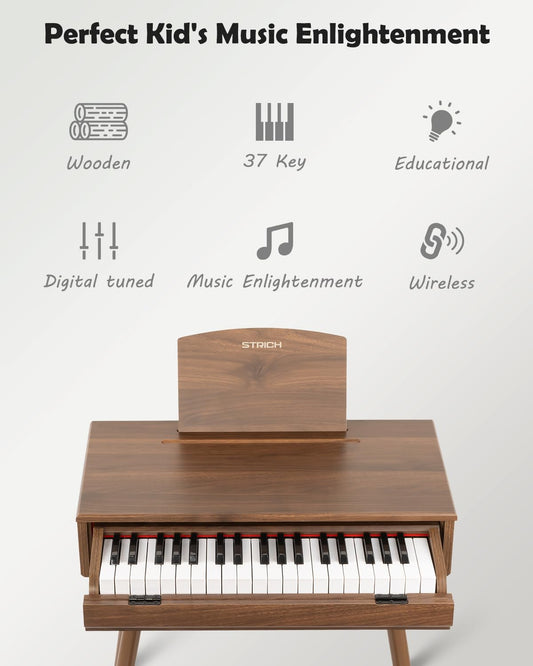 STRICH piano stand with drawer design doubles as a compact study desk
