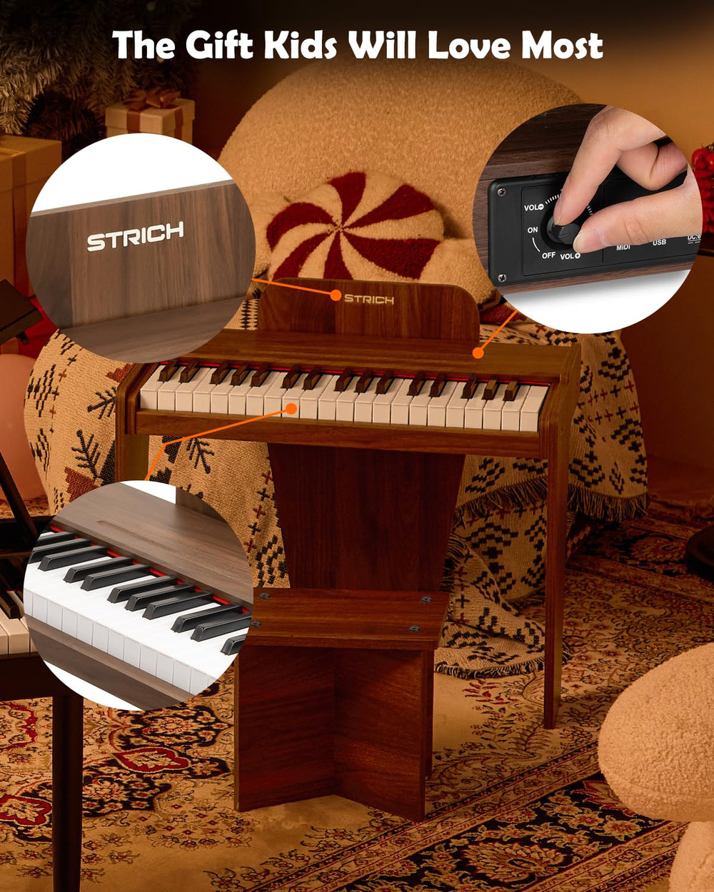 STRICH SEK-37S natural wood grain adds warmth to home practice