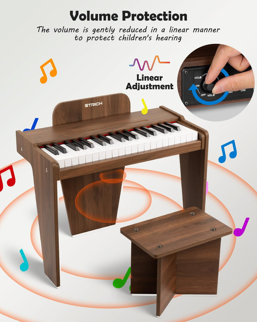 STRICH SEK-37S adjustable volume supports comfortable listening during play