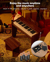 STRICH SEK-37S walnut color piano fits small rooms with style