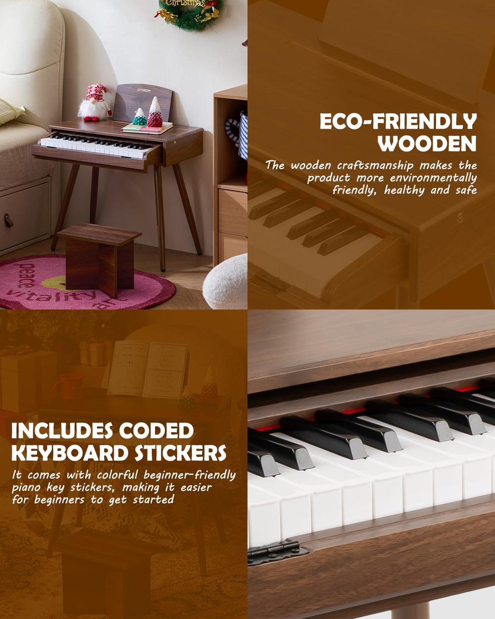 STRICH wood texture closeup showcases premium craftsmanship and safe materials