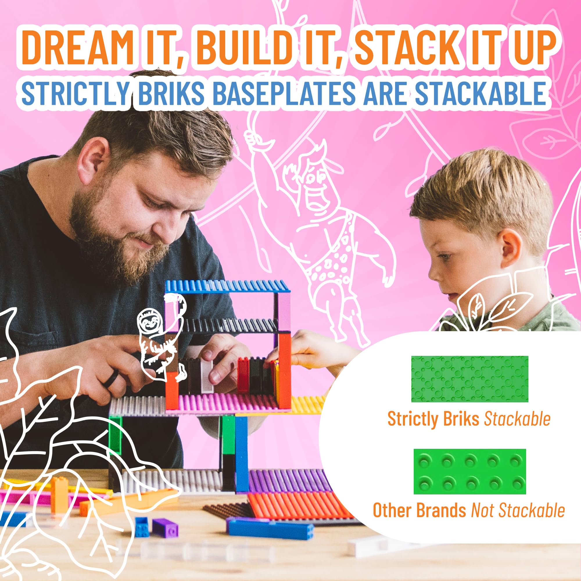 Strictly Briks green baseplate used to design city layouts and landscapes