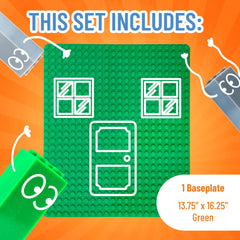 Strictly Briks green baseplate designed for safe, kid-friendly building