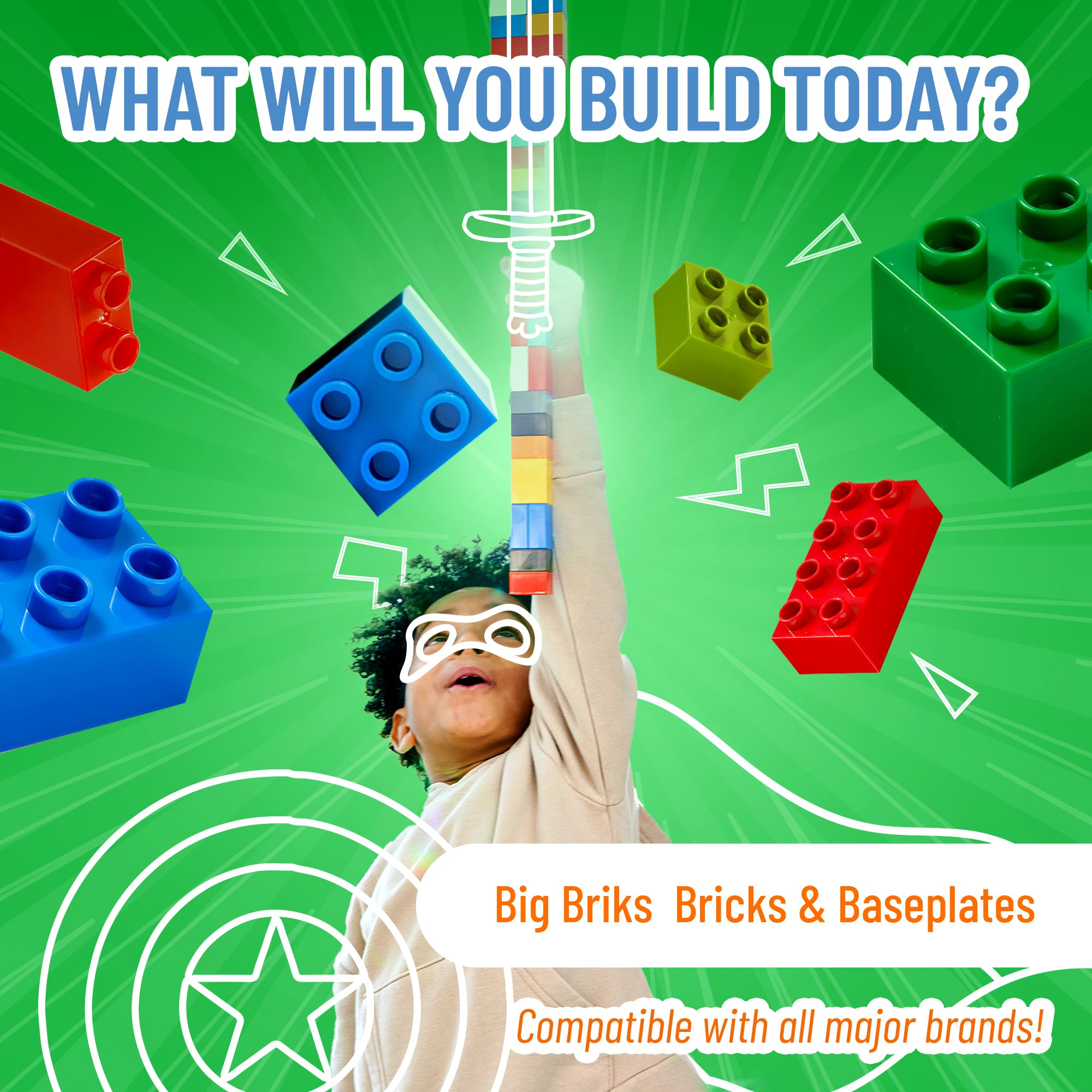 Strictly Briks green baseplate made from sturdy materials for daily use