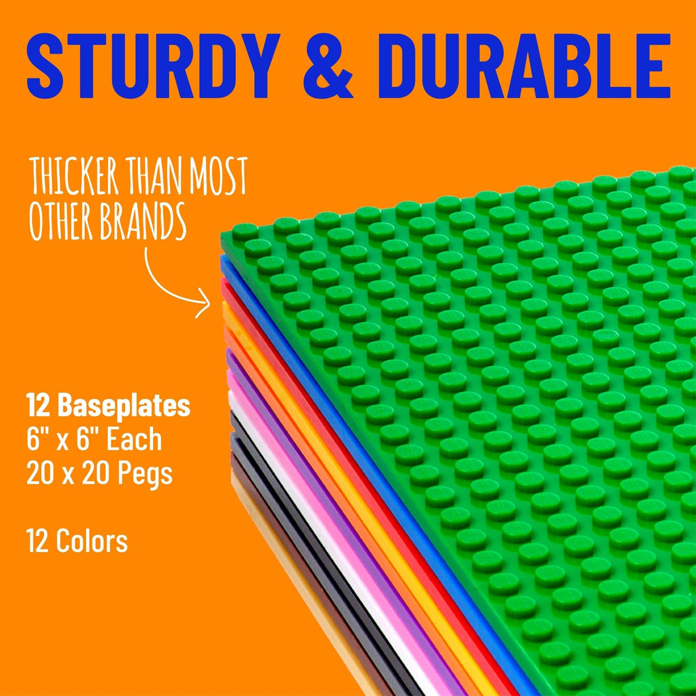 Strictly Briks baseplates 6x6 inch with 20x20 stud grid for expansive builds